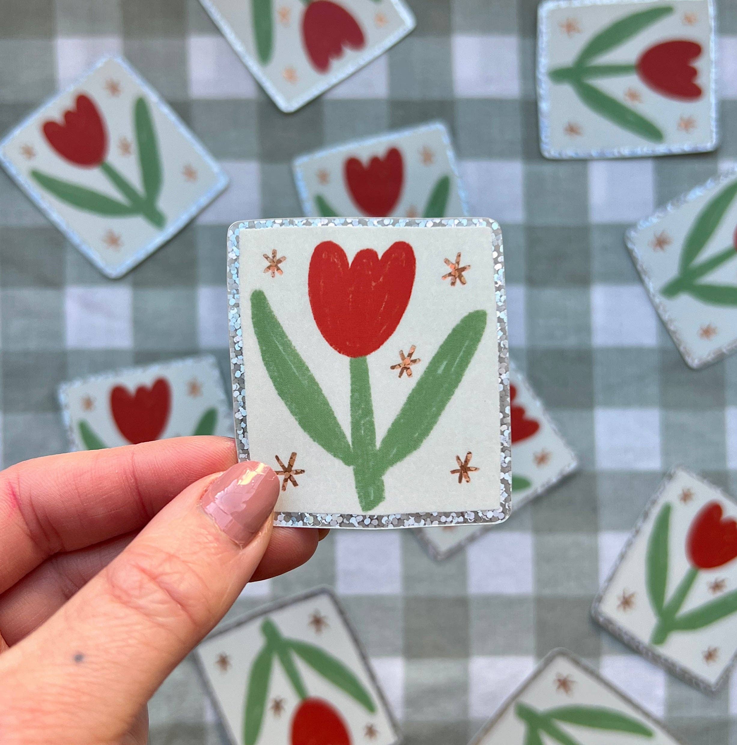 Claire Paul – wholesale Sticker – Tulip Holographic Sticker6