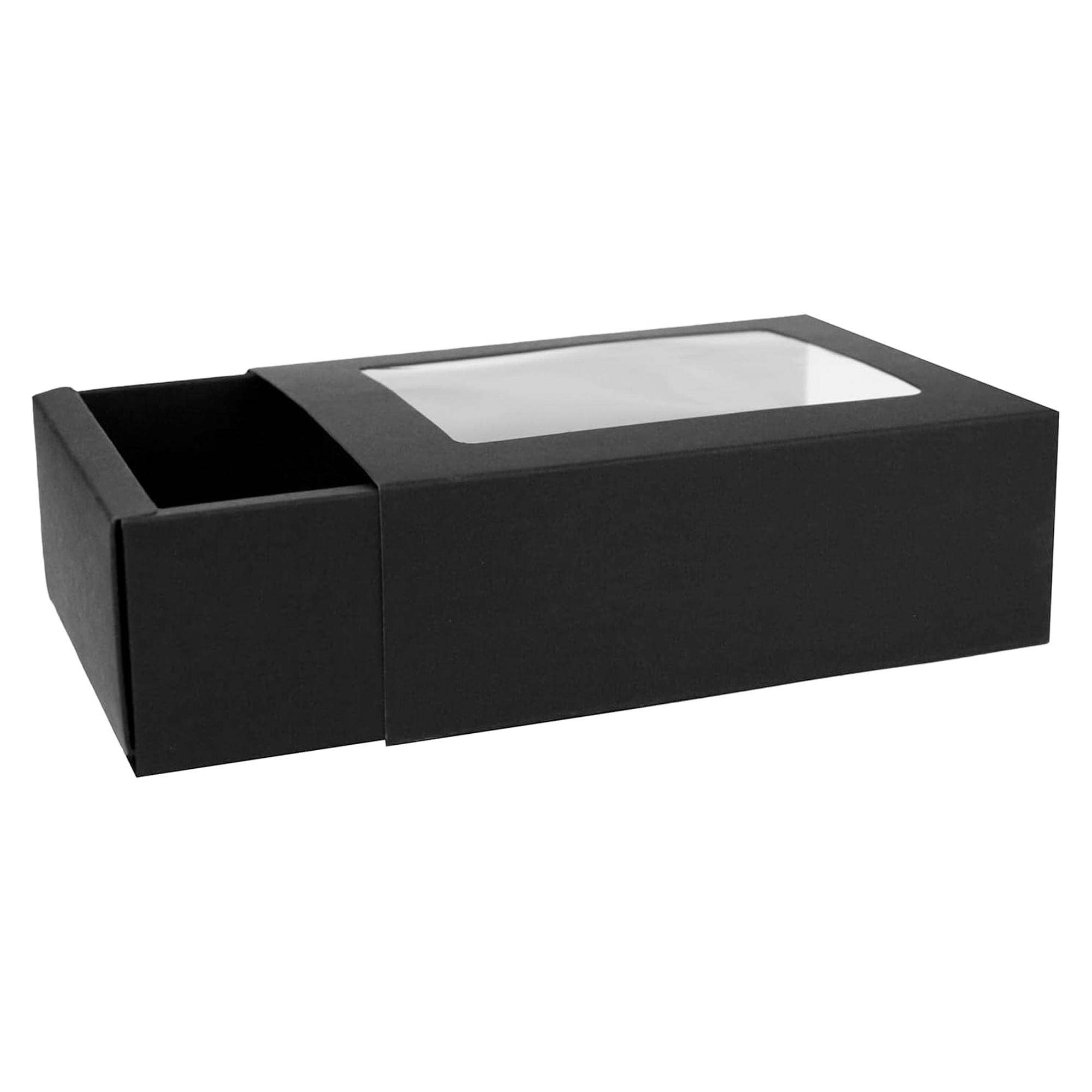 Emartbuy - Wholesale Gift Box - 17x13x5 cm Slide-In Kraft Boxes w/ Clear Window Pack of 123
