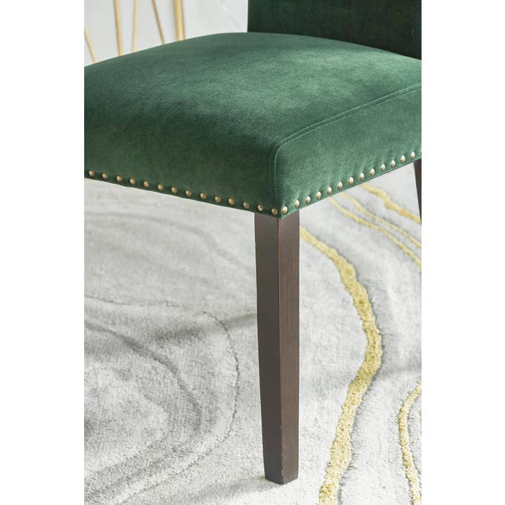 A&B Home Group Inc. - Wholesale Chair - S/2 25x20x37" Velvet Armless Dining Chairs w/ Nail Head Trim5