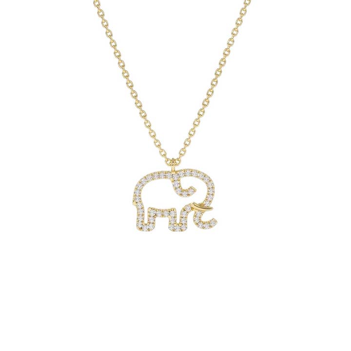 Collar con colgante de elefante en oro para venta al por mayor de Last True Angel