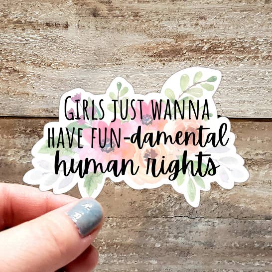 Autocollant des droits humains fondamentaux pour la vente par Gearhart Design Co.