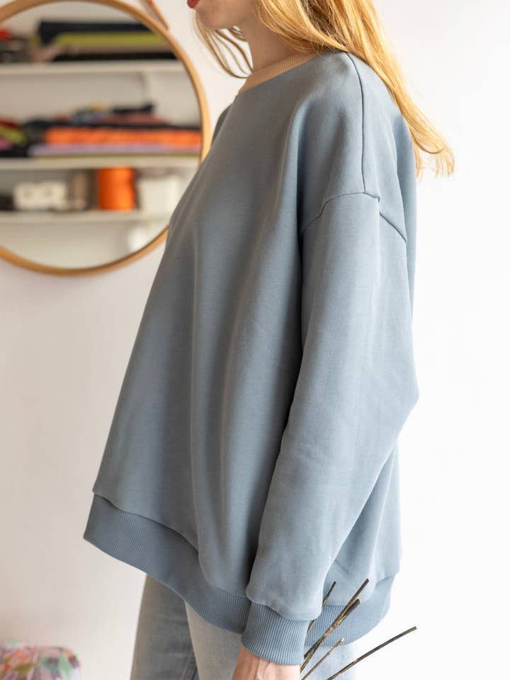 'Homecoming' Round Neck Oversized Sweatshirt | air for wholesale by aesthete-kidswear