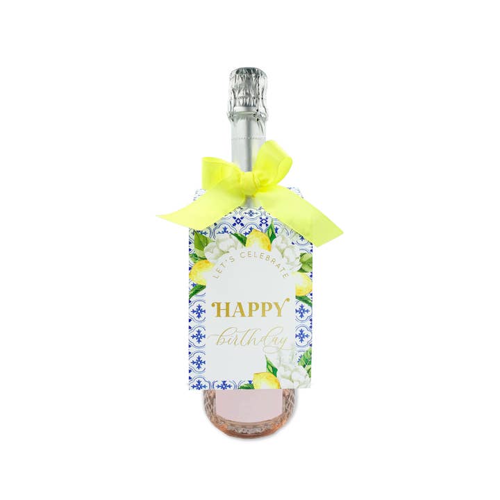 Black Bow Studio - Wholesale Gift tag - Happy Birthday Wine Bottle Gift Tag Kit - Set of 23