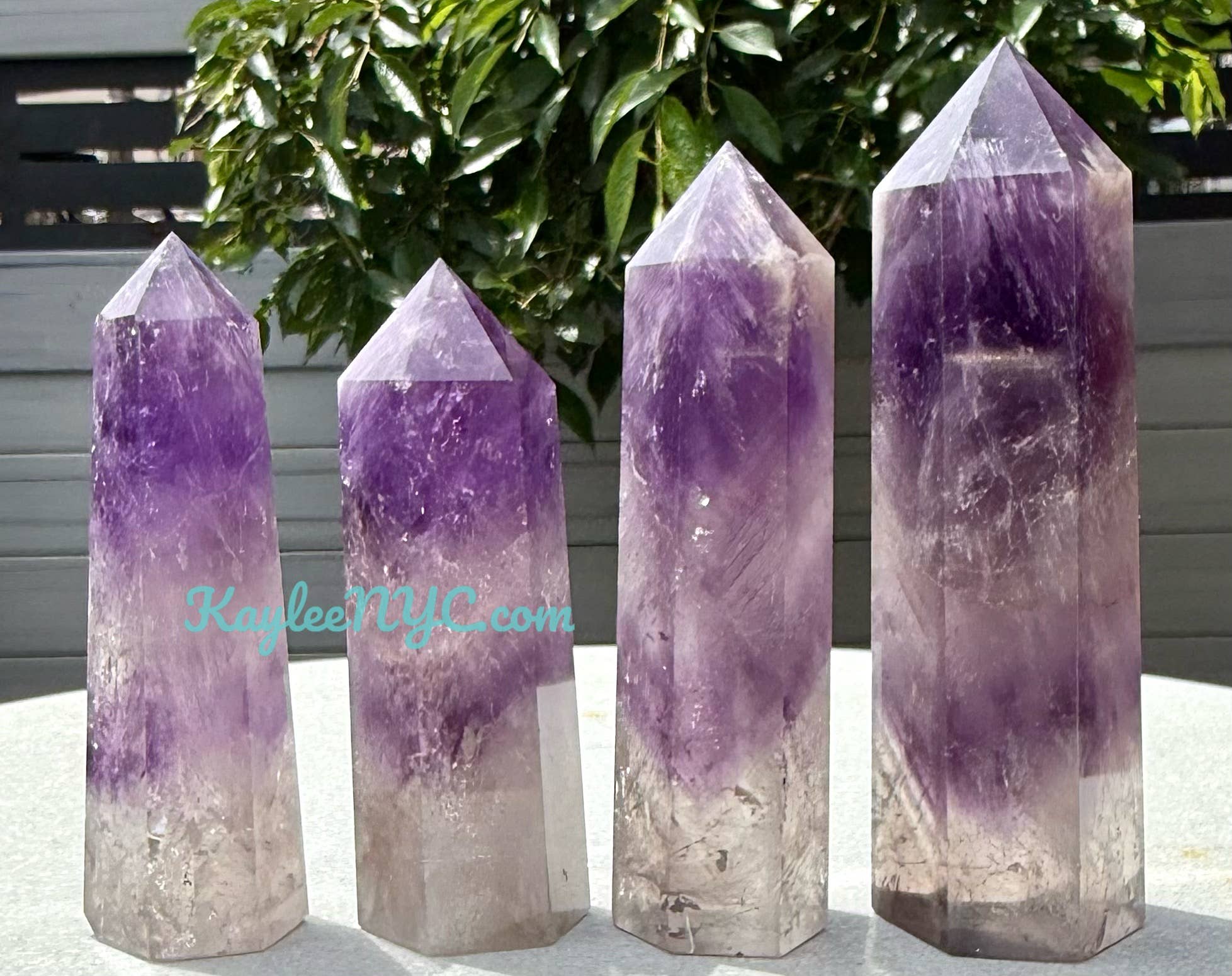 KayleeNYC - Vendita all'ingrosso Pietra/cristallo spirituale - 2 libbre di Obelisco di Ametista Punta di Cristallo Energia Naturale3