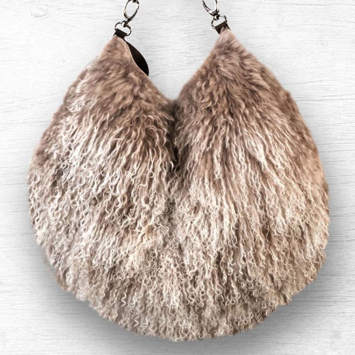 Weekend | Taupe Tibetan Wool for wholesale by Rebellion Bags