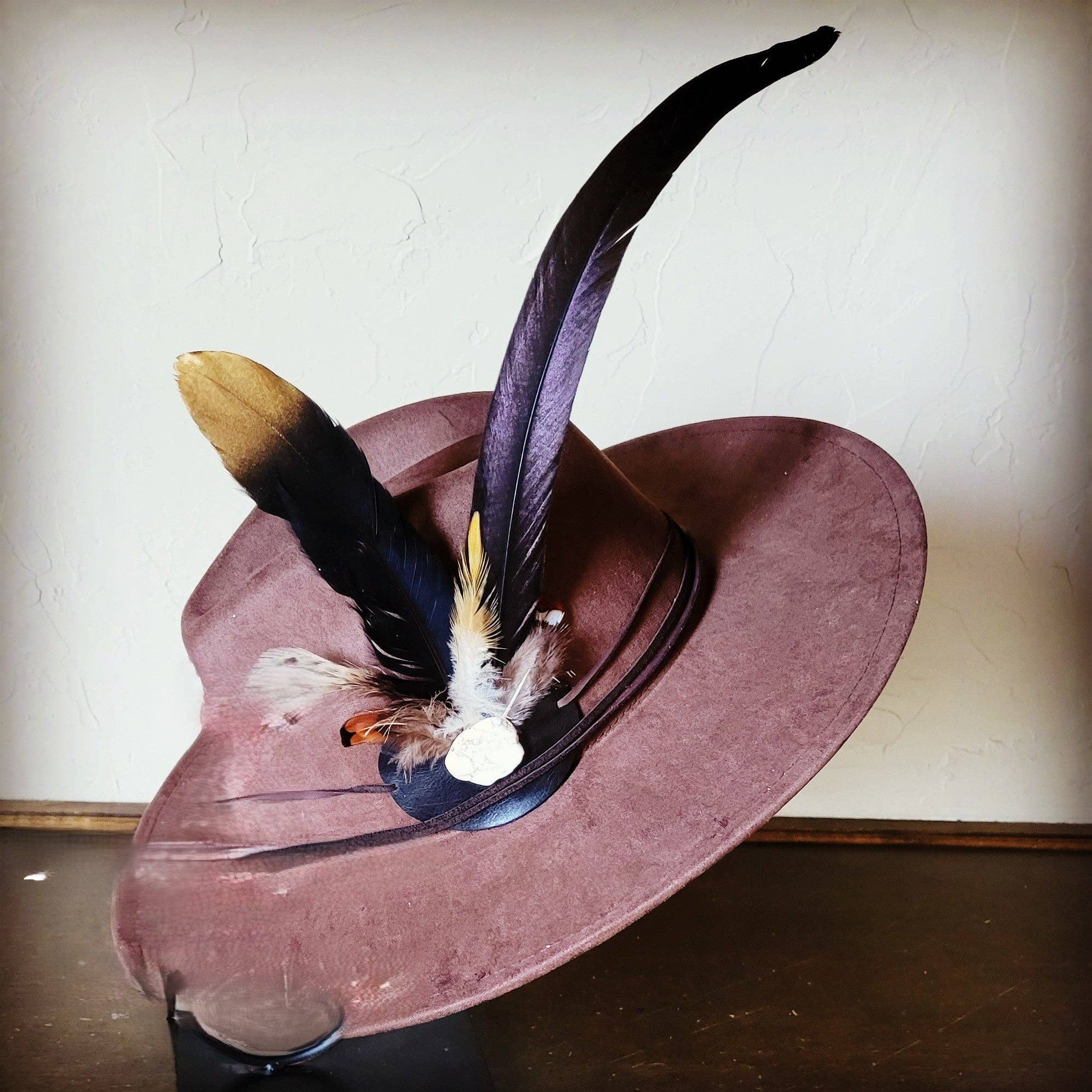 The Jewelry Junkie - Wholesale Fedora - Women's - Boho Western Hat w/ Choice of Feather Hat Band-Brown 982d9