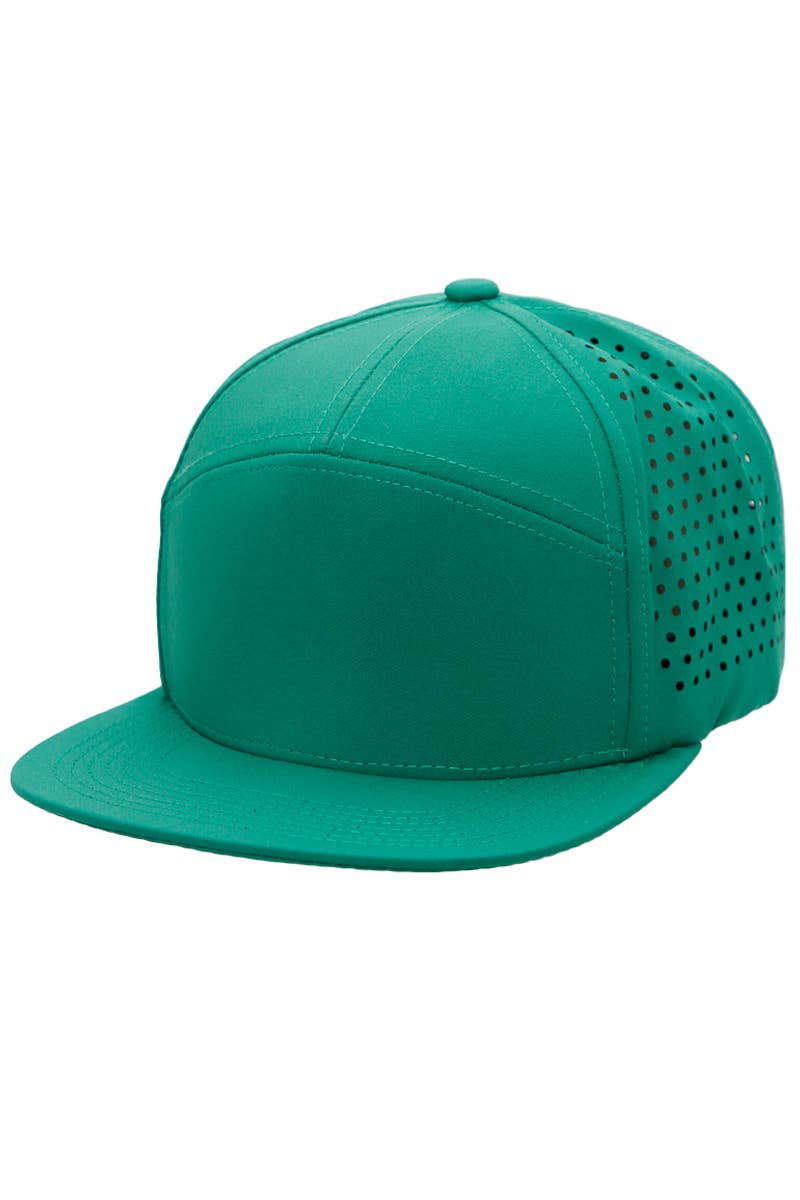 Cap Zone - Wholesale Flat Brim Cap - Men's - 7 Panel Perforated Cotton Poly Blend Snapback8