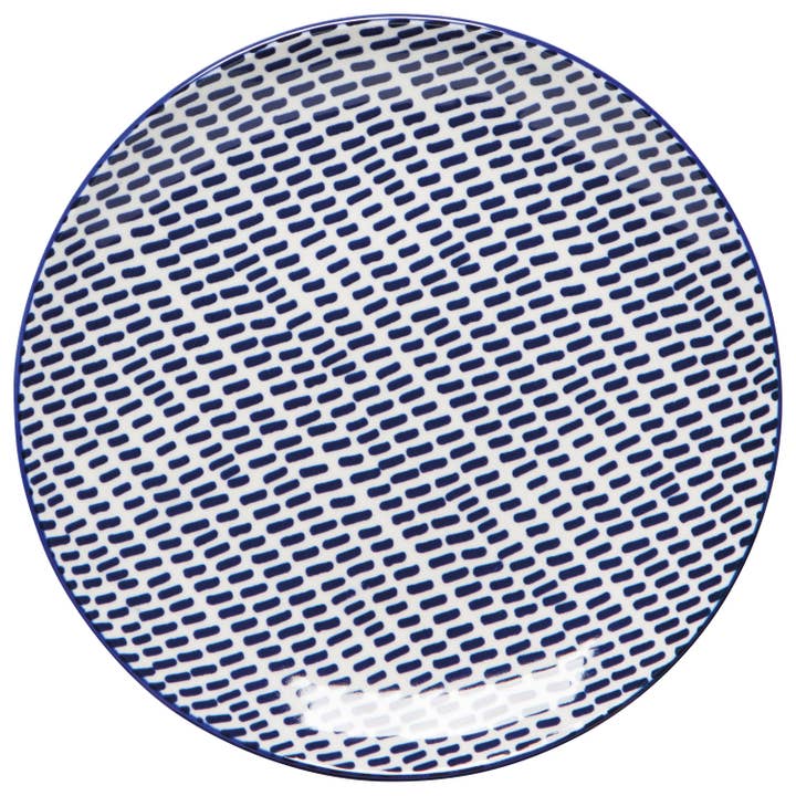 Blue Dash Stamped Appetizer Plate 6 inch for wholesale by Now Designs by Danica
