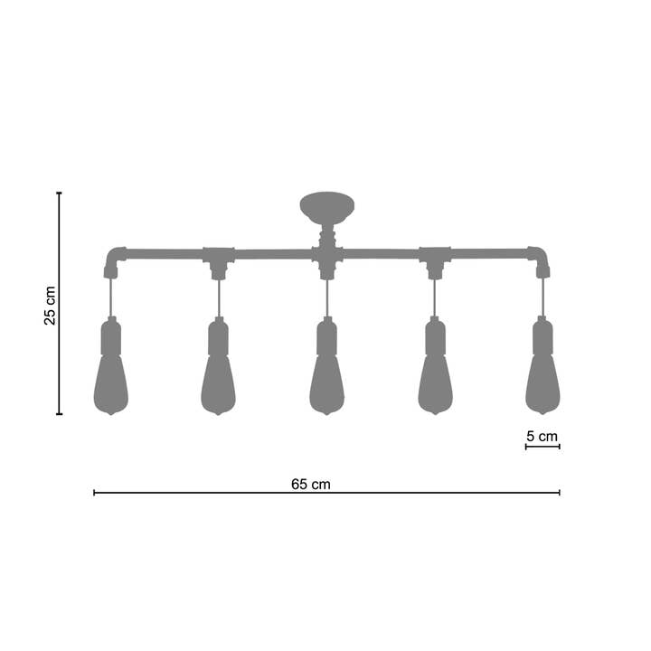 Tosel Shop - Wholesale Chandelier/hanging light - HYDRAULIK - Black Metal Bar Ceiling Light1