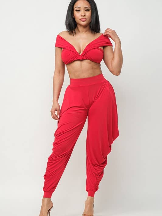 Off Shoulder Top W Pants Set for wholesale by Belita Collection