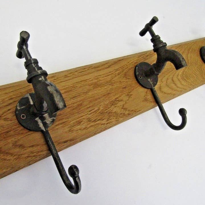 Antique Iron Tap Coat Hook Rail for wholesale by IronmongeryWorld