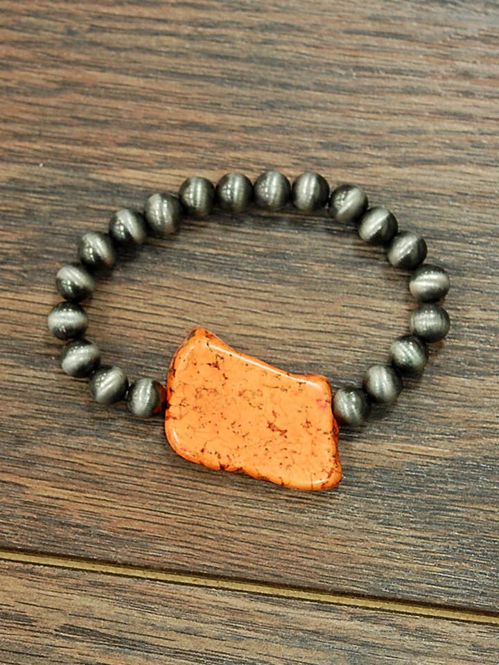 710875, Handmade Slab Stretch Bracelet for wholesale by ISAC Trading Inc