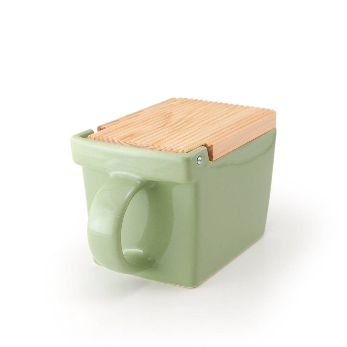ZERO JAPAN USA - Wholesale Salt & Pepper Shaker Set - Bee House Ceramic Salt Box With Wooden Lid - Artichoke