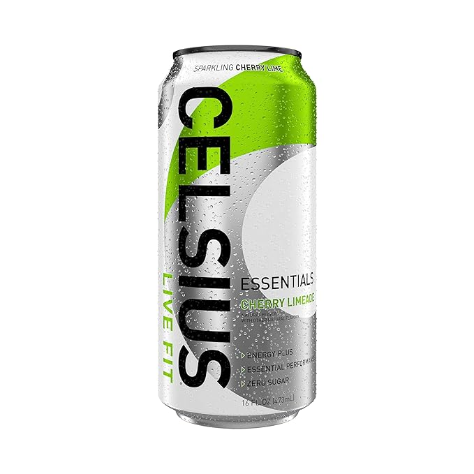 EcoQuality - Vente Boisson sportive et énergisante - Pack de 12 boissons énergétiques Celsius Essentials Cherry Limeade 16 oz0