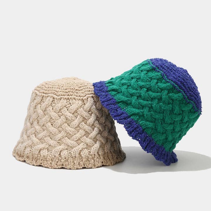 Dipped Shop - Wholesale Bucket Hat - Women's - Vintage Twist Crochet Knit Bucket Hat DPBH0334