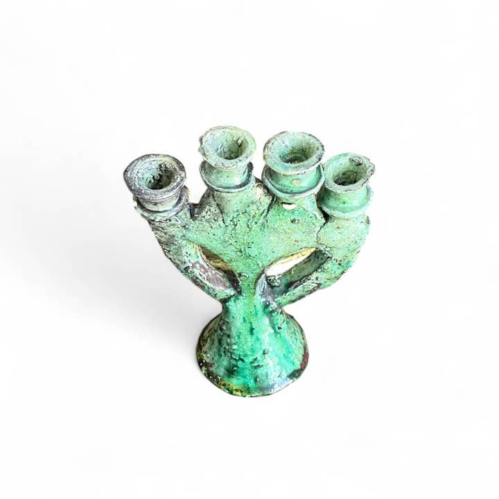 Moroccantastics - Wholesale Candle Holder - Tamegroute Four-Arm Candelabra – Green Glaze5