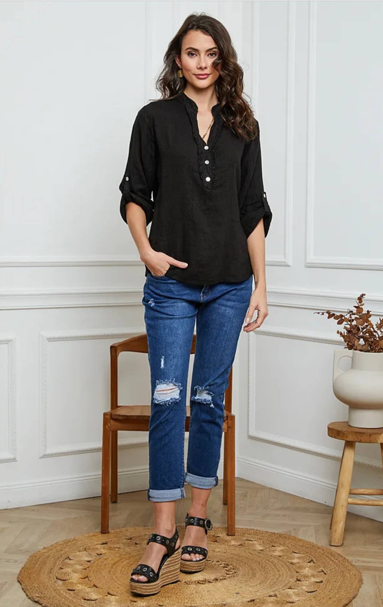 LÉA & LUC – wholesale Blus - Dam – Blus i 100 % linne REF. 664934