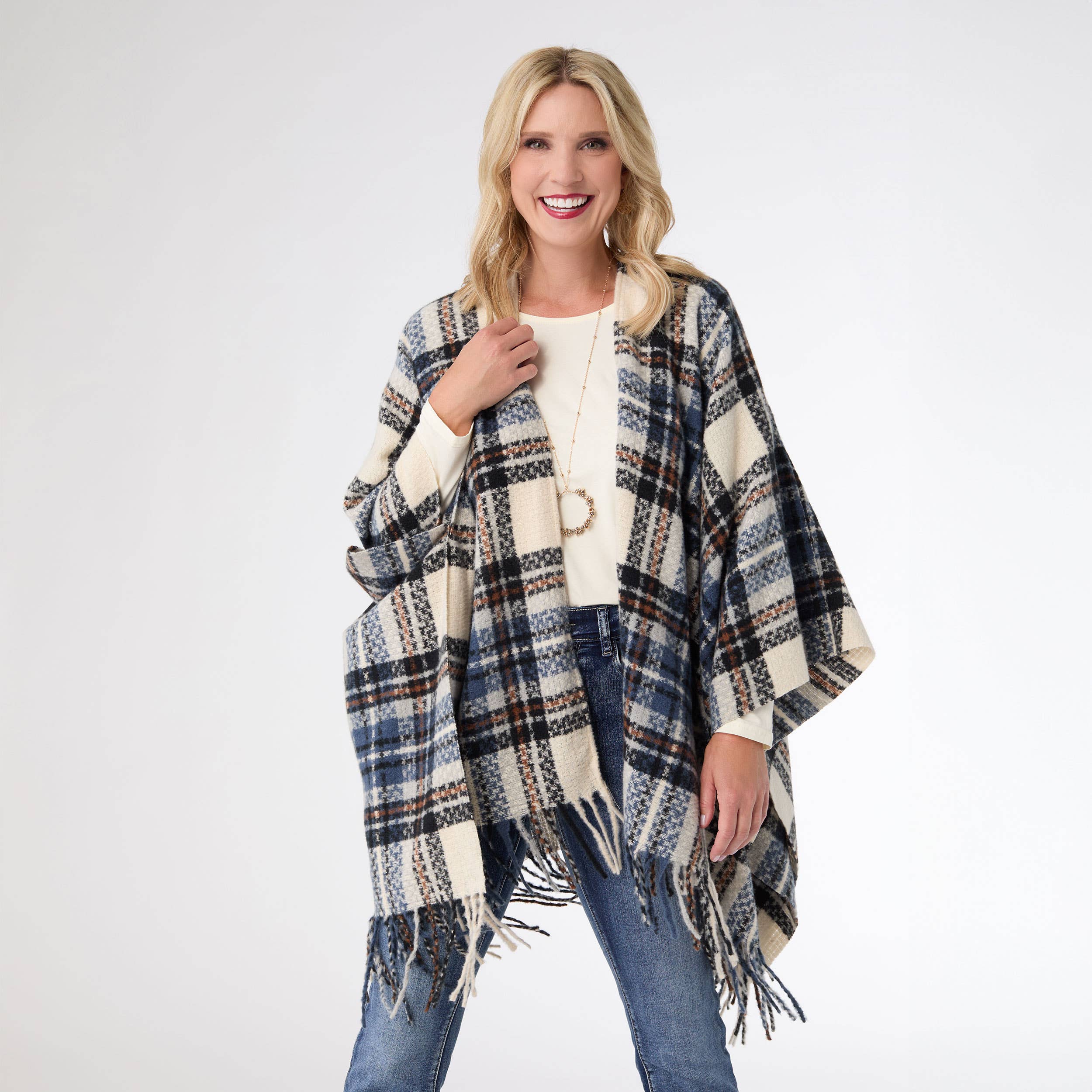 COCO + CARMEN - Vente Châle – femme - Foulard en Plaid Fano2