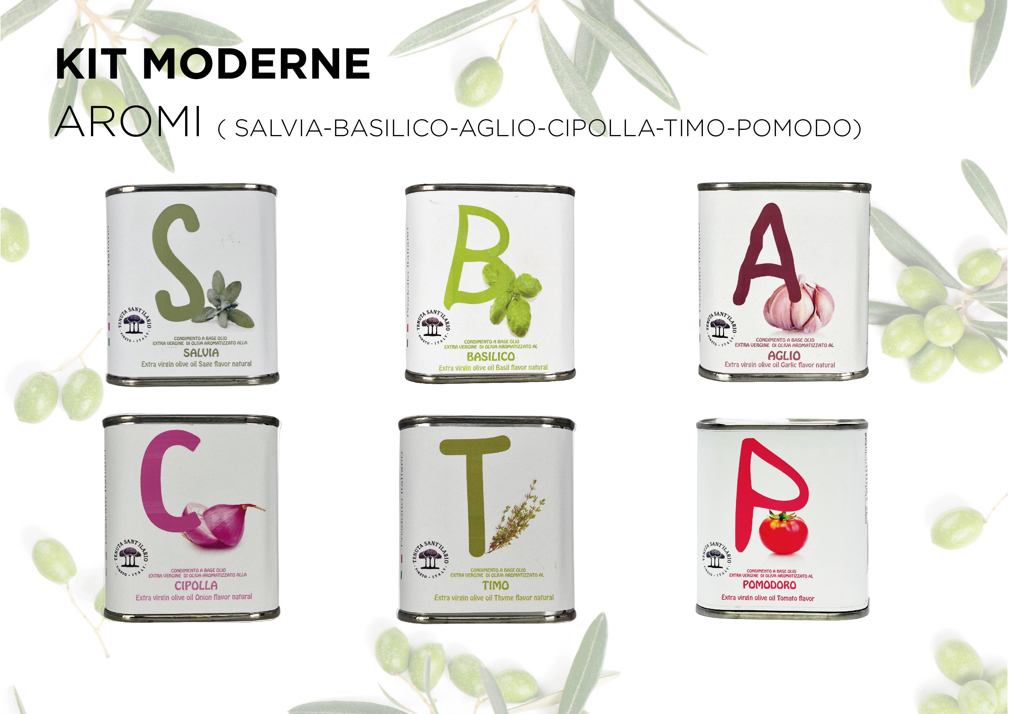TENUTA SANT'ILARIO – wholesale Olive oil – AROMI KIT 6 CANS 100ML FLAVORED2
