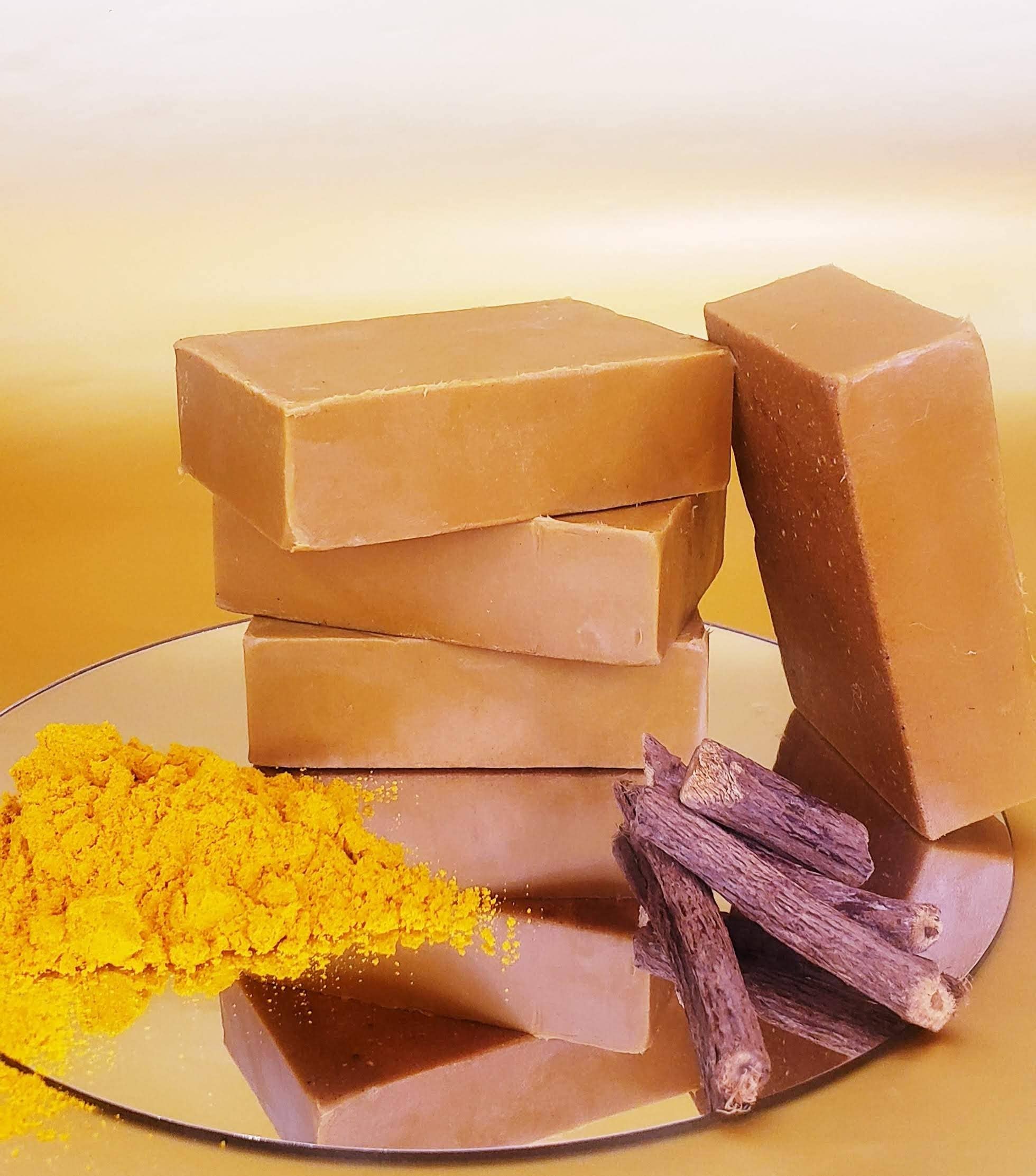 Ms Gigi’s Beauty LLC - Wholesale Bar Soap - Radiant Glow Turmeric Licorice Lemon Kojic Acid Soap1