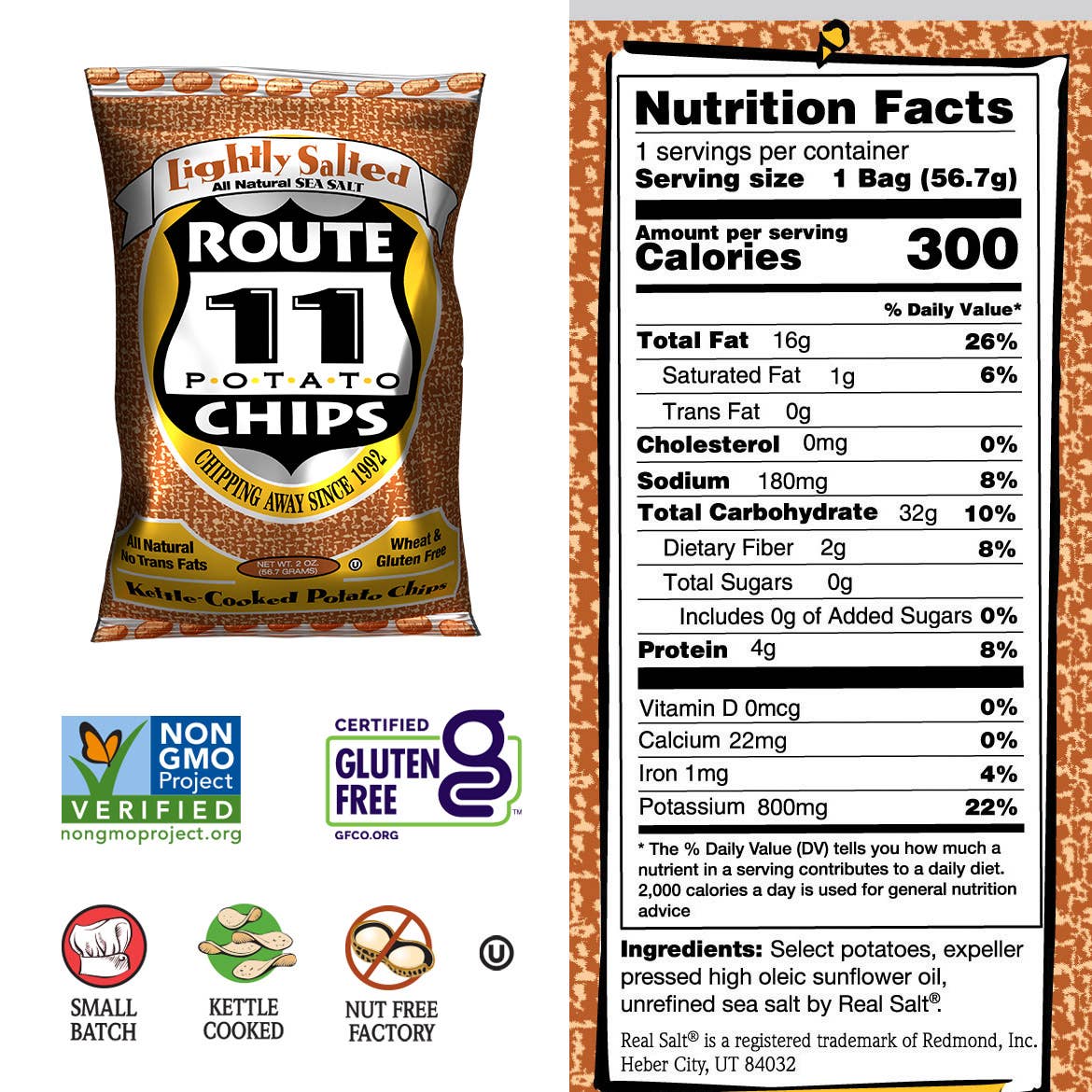 Route 11 Potato Chips - Wholesale Chips - Route 11 Lightly Salted Potato Chips (2oz)2