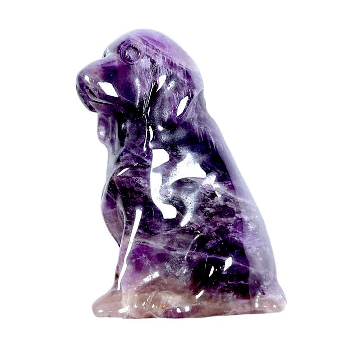 Amethyst dog figure for wholesale by Foliesbijoux
