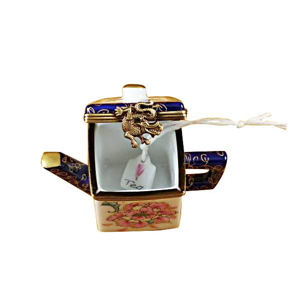 Rochard - Vente Théière - Théière carrée avec bec et poignée bleus et sachet de thé amovible3