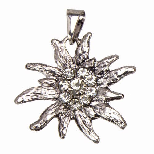 EHAWA - Wholesale Individual Charm/Pendant - Edelweiss Pendant 36x39mm clear