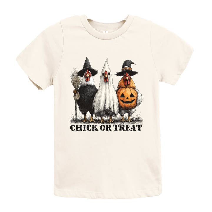 Chick or Treat Halloween Kyllinger - Ungdoms Kortærmet Grafisk T-shirt og Småbørns Kortærmet Grafisk T-shirt for engroshandel hos The Juniper Shop Wholesale