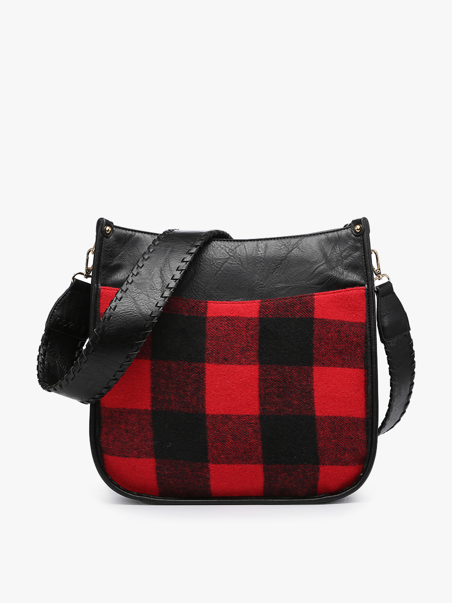 Jen & Co. - Wholesale Crossbody Bag - Women's - M1977PLD Chloe Plaid Crossbody with Guitar Strap2