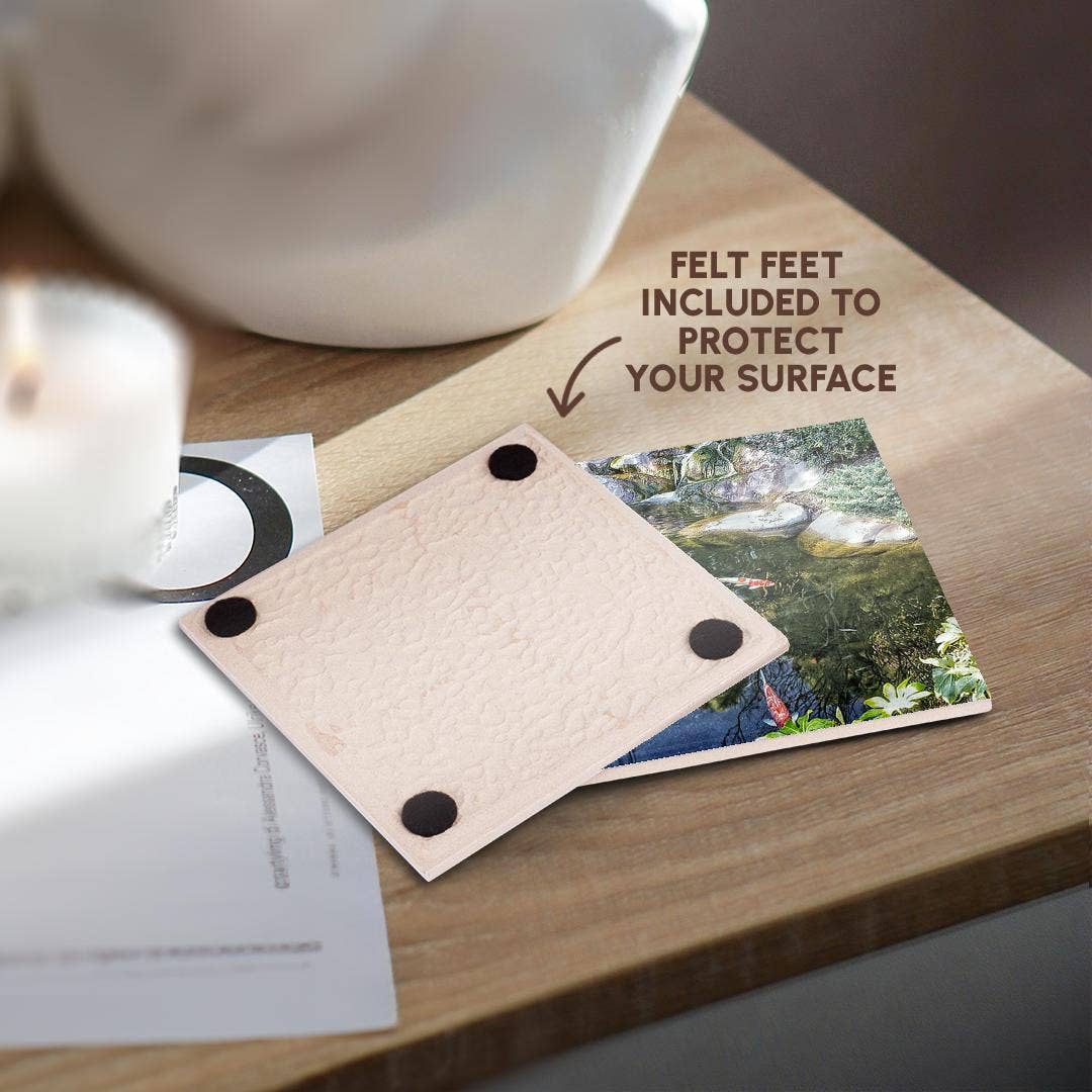 3dRose - Wholesale Coasters - 3dRose, Lovely color photo of a serene koi pond, Coaster3