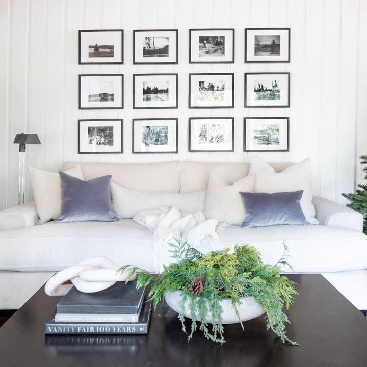 Linen & Ivory - Wholesale Throw Pillow Cover - HAYDEN || Velvet Striped Pillow Cover // Misty Blue7