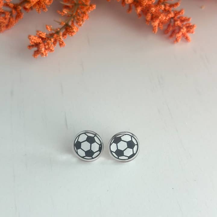 Harris Girls & Co. - Wholesale Stud/Post Earrings - Soccer Stud Earrings