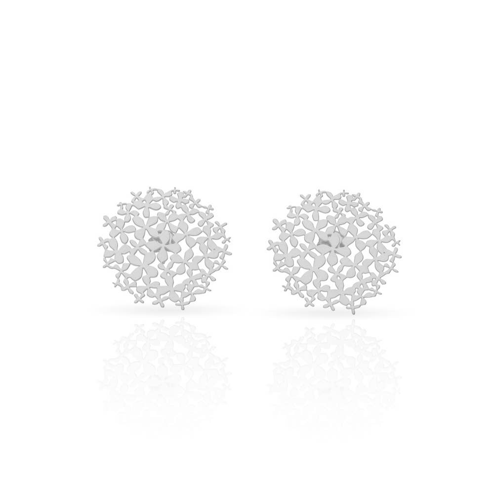 RAS - Wholesale Stud/Post Earrings - Hortensia Silver Plated Small Earring