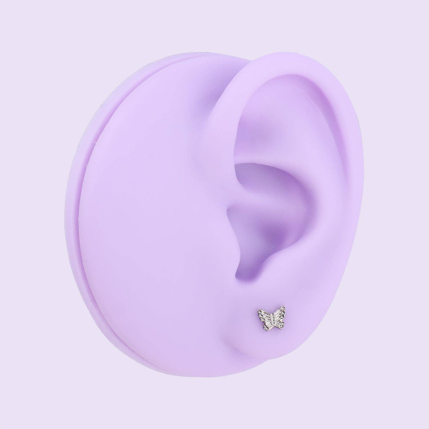 Silver Titanium Butterfly Stud - Innovative Design for wholesale on Faire1