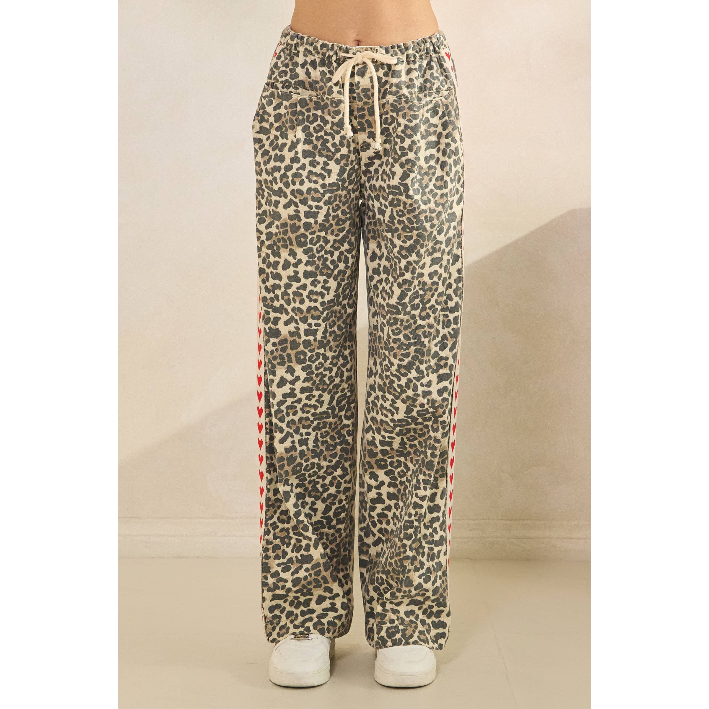 Veveret – wholesale Pants – Women's – Leopard Printed Striped Wide Legged Pants17