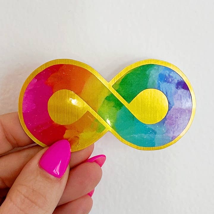 Adesivo | Simbolo dell'orgoglio neurodivergente Rainbow Infinity per la vendita all'ingrosso da parte di Lanni Made