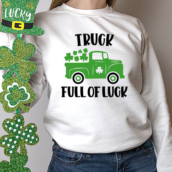 Chandail à capuchon Truck Full Of Luck pour la Saint-Patrick pour la vente par Londas Trendy Tees