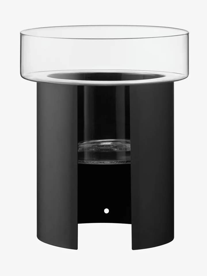 Terrazza Planter H45cm Ø37cm Clear/Jet Black for wholesale by LSA International