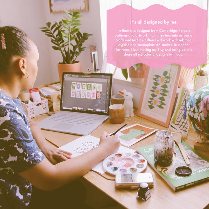 Emma Make - Wholesale Birthday Card - Foil Pretty Birthday Card by Emma Make, Rose Pink Envelope3