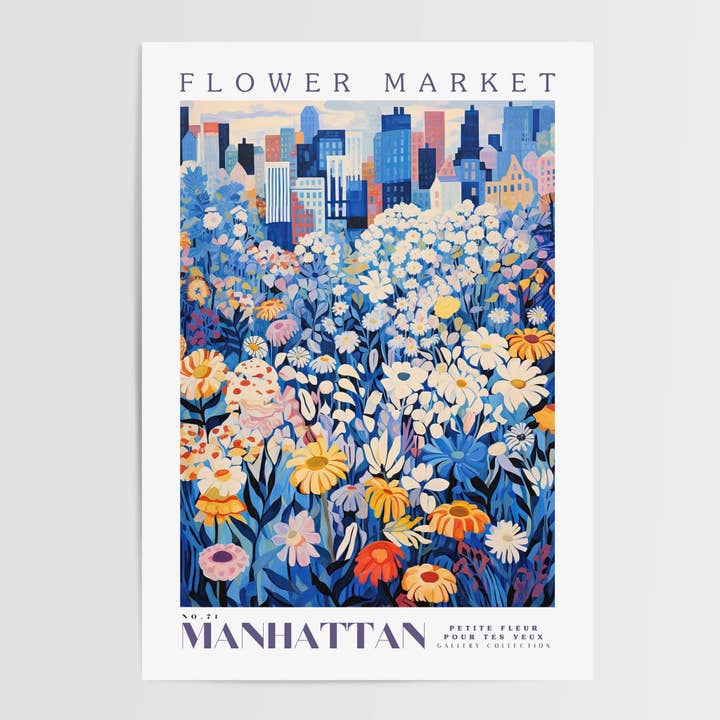 Póster del mercado de flores de Manhattan para venta al por mayor de Enchanted Sights