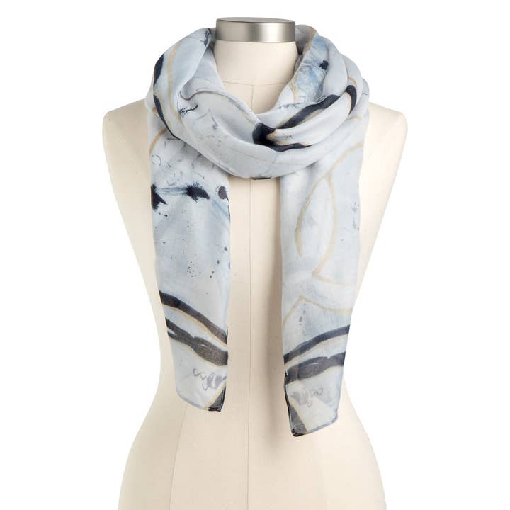 DEMDACO - Wholesale Scarf - Women's - ArtLifting Rectangle Scarf -BlackandWhite