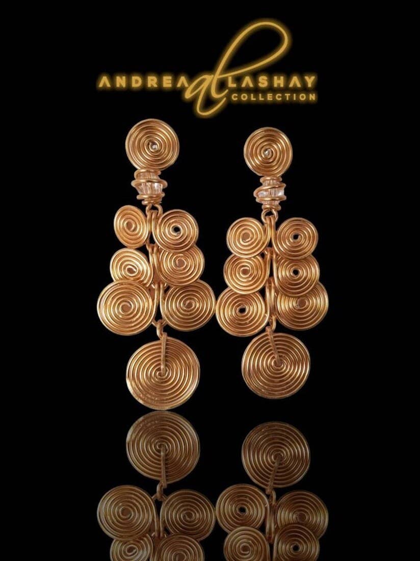 Andrea Lashay Collection - Wholesale Dangle Earrings - Gold Large African Disc Earrings Gold Statement Earrings1