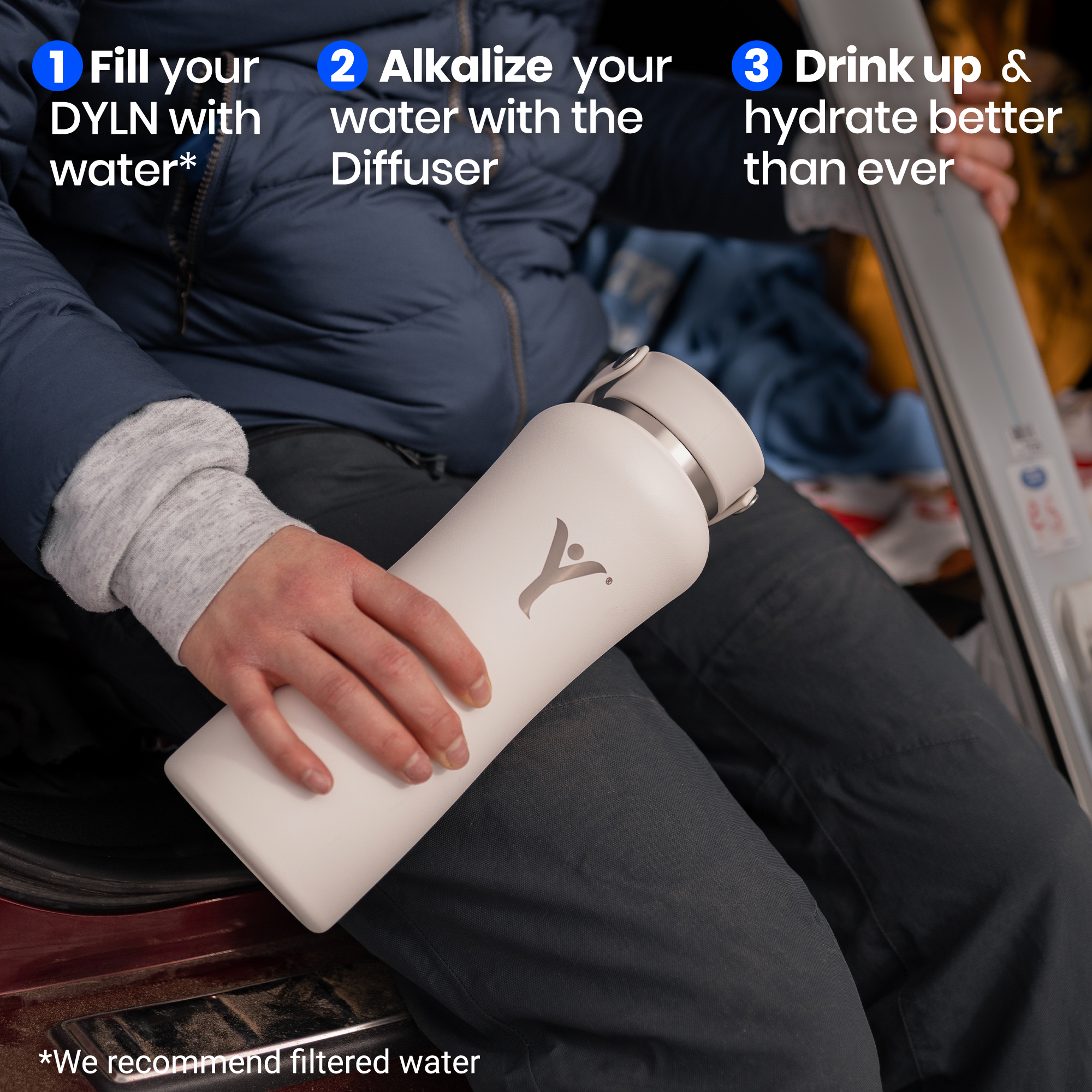 DYLN - Wholesale Insulated Mug/Tumbler - DYLN 40 oz Water Bottle | Hydrogen-rich Alkaline Water9