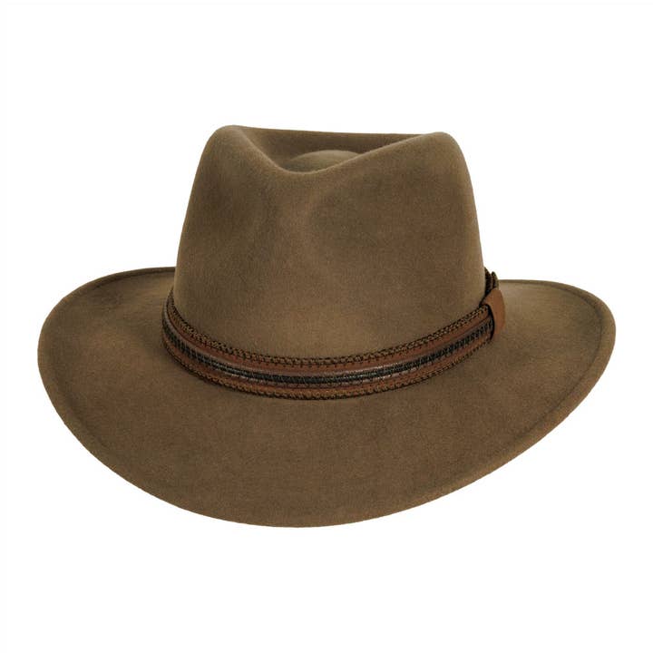 American Hat Makers - Wholesale Cowboy Hat - Unisex - Crushable Wool Felt Outback Hat - Style Zion6