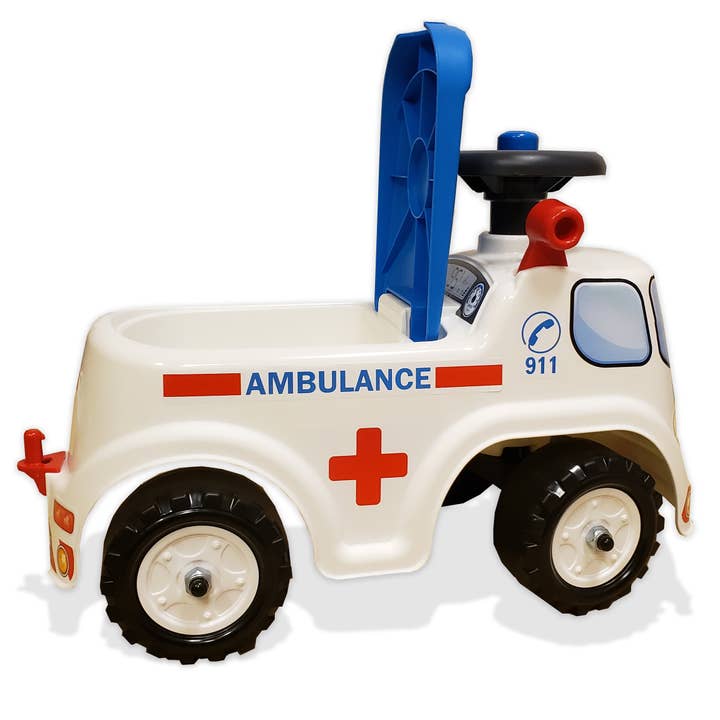 American Hobbies & Merchandising - Wholesale Toy Car/Truck - Kids - Ambulance Ride-on and Push-along Vehicle Toy 1-3 Y FA701