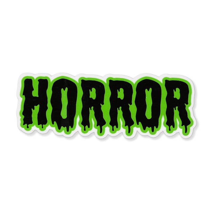 Black and Green Horror Sticker for wholesale by Brain Shudder Studio