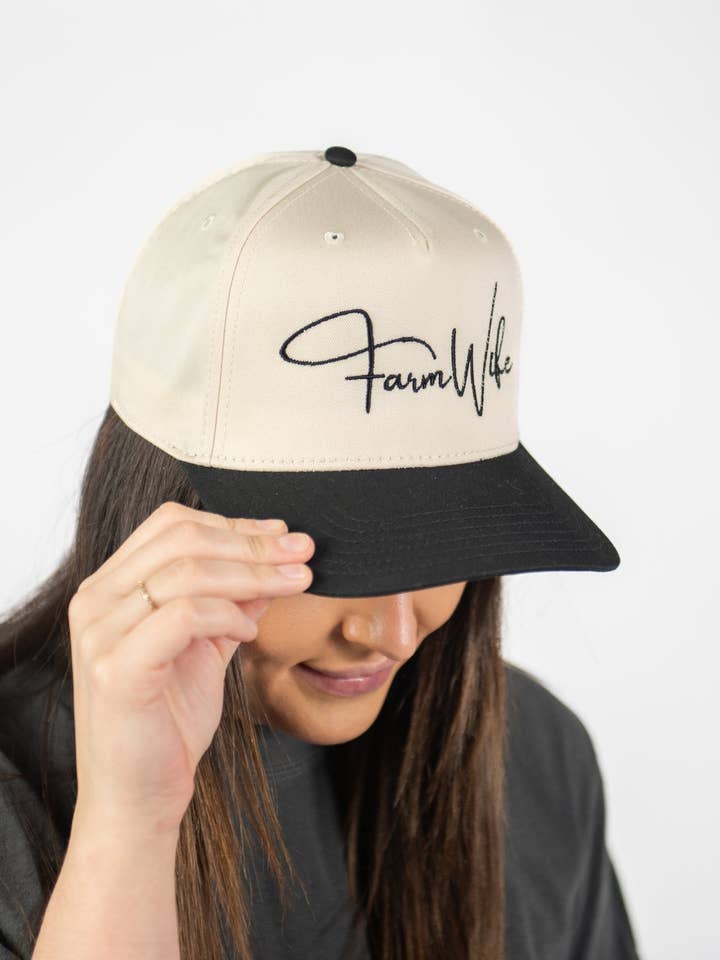 Western 'Farm Wife' Women's Embroidered Trucker Hat for wholesale by American Farm Company