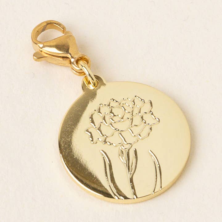Jewelry Birth Flower Charm Gold-January for wholesale by The Darling Effect