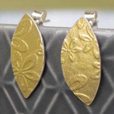 Golden Floral Petal Stud Earrings for wholesale by Joanne Tinley Jewellery